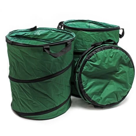 WILTEC Sac De Jardin Rond 100l Pop Up 3x Sac De Déchets En Tissu Pliable Feuilles Branches Mortes Feuillage 3 WILTEC Sac De Jardin Rond 100l Pop Up 3x Sac De Déchets En Tissu Pliable Feuilles Branches Mortes Feuillage