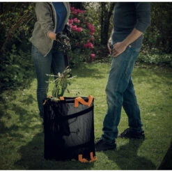 Fiskars Sac à Végétaux Pliable Avec Poignées, Capacité: 56 Litres, Noir/Orange, Solid, 1015646 -Outil d'entretien du jardin Soldes 10641669 5