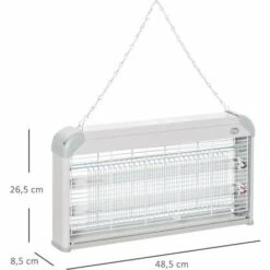 Outsunny Lampe UV Anti-insectes Anti Moustique Tue Mouche électrique Destructeur D'insectes 30 W Gris - Gris -Outil d'entretien du jardin Soldes 11741064 3