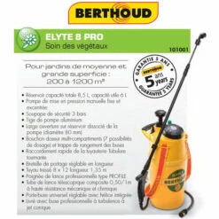 Pulvérisateur à Pression Préalable Elyte 8 Pro - BERTHOUD 101001 - Garantie 5 Ans - Jaune -Outil d'entretien du jardin Soldes 12199779 3