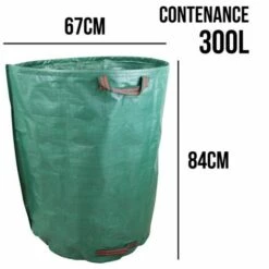 Lot De 3 Sacs De Déchets 300L En PP 150g/m² Autoportants - Linxor - Vert -Outil d'entretien du jardin Soldes 12355164 3