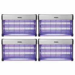 Pack PEREL 4x Destructeurs D'insectes Electrique 30W Anti-Moustique 230V 100m2 - Gris