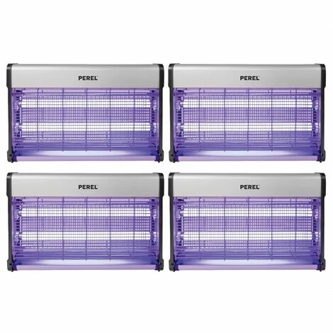 Pack PEREL 4x Destructeurs D'insectes Electrique 30W Anti-Moustique 230V 100m2 - Gris 3 Pack PEREL 4x Destructeurs D'insectes Electrique 30W Anti-Moustique 230V 100m2 - Gris