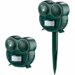 SOLDELA Chasse Nuisibles - Répulsif Chien, Chat, Oiseau - Flash 5 LED - Détecteur De Mouvements