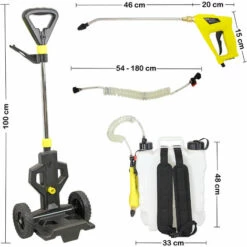 FISHTEC Pulvérisateur Electrique Rechargeable 16 Litres - Dorsale Ou Sur Roues - Batterie Lithium-Ion -Outil d'entretien du jardin Soldes 13376970 4