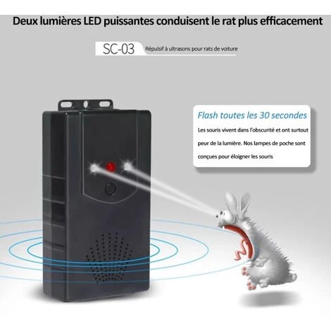 ASUPERMALL Sous Le Capot Repulsif Antiparasitaire Des Animaux Vehicule Repulsif Contre Les Rongeurs Anti-Rats A Ultrasons Automobile 12V Debarrassez-Vous Des Souris Dans Le Moteur De La Voiture Avec Ultrasons Et Lampes De Poche Led, Version Batterie 4 ASUPERMALL Sous Le Capot Repulsif Antiparasitaire Des Animaux Vehicule Repulsif Contre Les Rongeurs Anti-Rats A Ultrasons Automobile 12V Debarrassez-Vous Des Souris Dans Le Moteur De La Voiture Avec Ultrasons Et Lampes De Poche Led, Version Batterie – Image 2