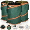 GARDEBRUK - 3x Sac De Déchets De Jardin 165L Max. 30kg Par Sac Tissu Renforcé Hydrofuge Ordures Bac