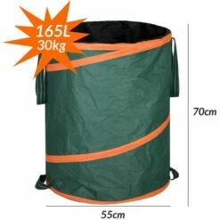 GARDEBRUK - 3x Sac De Déchets De Jardin 165L Max. 30kg Par Sac Tissu Renforcé Hydrofuge Ordures Bac -Outil d'entretien du jardin Soldes 18473387 4