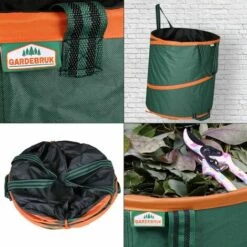 GARDEBRUK - 3x Sac De Déchets De Jardin 165L Max. 30kg Par Sac Tissu Renforcé Hydrofuge Ordures Bac -Outil d'entretien du jardin Soldes 18473387 5