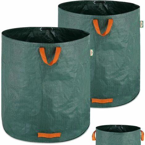 GARDEBRUK - 2x Sacs De Jardin 500L 50 Kg Sac De Déchets Ordures Végétaux Tissu Renforcé Pliable Hydrofuges Sac 2 GARDEBRUK - 2x Sacs De Jardin 500L 50 Kg Sac De Déchets Ordures Végétaux Tissu Renforcé Pliable Hydrofuges Sac