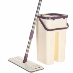 ZEBRAA Balai Magique Et Seau Essoreur Set + 2 Serpillères Balai Plat Rotatif à 360° Et Seau -Outil d'entretien du jardin Soldes 23708691 3