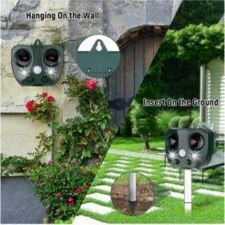 ASUPERMALL Solaire A Ultrasons Repeller Etanche Animaux Nuisibles Exterieur Expulseur Avec Detecteur De Mouvement Et Lumiere Clignotante Repeller Pour Chats Chiens Repel-Pesticides -Outil d'entretien du jardin Soldes 23734573 3