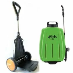 IRIS GARDEN Pulverisateur Electrique 16L Batterie Lithium 8Ah Chariot Trolley / Bretelles IRIS Chargeur + 3 Buses Jardin Désinfections