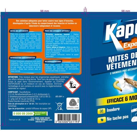 Papier Accordéon Contre Mites Des Vêtements X2 KAPO 4 Papier Accordéon Contre Mites Des Vêtements X2 KAPO – Image 2