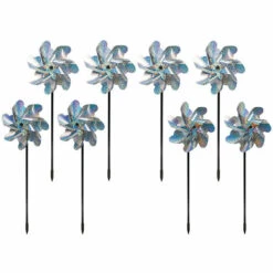 ASUPERMALL 8Pcs Oiseau Repulsif Roulades Sparkly Holographic Pin Roue Spinners Effaroucher Les Oiseaux Et Ravageurs