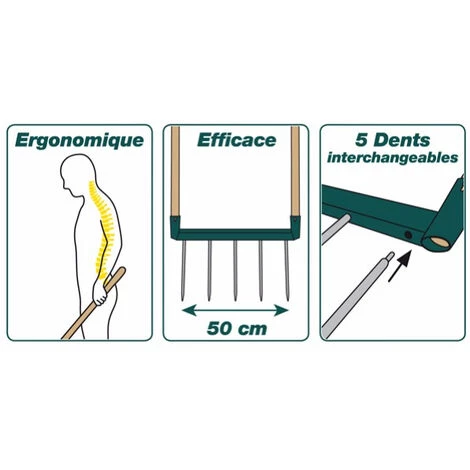 Biogrif Naturovert 5 Dents Non Assemblée Manche Bois PEFC LEBORGNE - 320301 4 Biogrif Naturovert 5 Dents Non Assemblée Manche Bois PEFC LEBORGNE - 320301 – Image 2