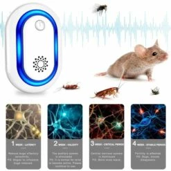 BETTERLIFE Répulsif Ultrasons, Ultrason Souris, Anti Rongeurs Insectes Anti Moustiques, Occasions Polyvalentes Anti Rats, Fourmis, Cafards, Insectes Nuisibles Rongeurs, 100% Sûr Pour Les Humains Et Les Animaux -Outil d'entretien du jardin Soldes 30941033 3
