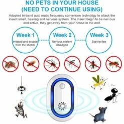 BETTERLIFE Répulsif Ultrasons, Ultrason Souris, Anti Rongeurs Insectes Anti Moustiques, Occasions Polyvalentes Anti Rats, Fourmis, Cafards, Insectes Nuisibles Rongeurs, 100% Sûr Pour Les Humains Et Les Animaux -Outil d'entretien du jardin Soldes 30941033 5