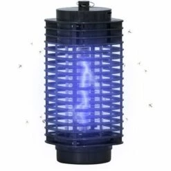 Outsunny Lampe Anti-insectes Anti Moustique Design Lanterne Tue Mouche électrique Destructeur D'insectes LED 3 W Noir - Noir