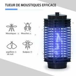 Outsunny Lampe Anti-insectes Anti Moustique Design Lanterne Tue Mouche électrique Destructeur D'insectes LED 3 W Noir - Noir -Outil d'entretien du jardin Soldes 30950961 5