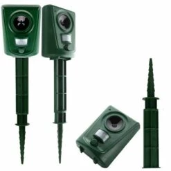 THSINDE Bulldozer Pour Chat D'extérieur, Bulldozer à Ultrasons Avec Batterie, Charge Solaire, Charge USB Pour éviter Les Chats Et Les Chiens, Les Oiseaux, Les Jardins, Les Champs, Les Crèches 1pcs