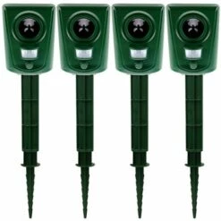 THSINDE Bulldozer Pour Chat D'extérieur, Bulldozer à Ultrasons Avec Batterie, Charge Solaire, Charge USB Pour éviter Les Chats Et Les Chiens, Les Oiseaux, Les Jardins, Les Champs, Les Crèches 1pcs -Outil d'entretien du jardin Soldes 32020057 4