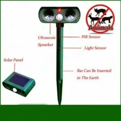 Triomphe Répulsif Pour Animaux à Ultrasons Solaire D'extérieur Répulsif Chat Ultrason, Répulsif Animaux Alarme Sonore Et Visuelle, Charge De Solaire Ou De Batterie, Répulsif Étanche Avec 3 Fréquence Réglables Pour Chats, Chiens, Etc. -Outil d'entretien du jardin Soldes 32110130 3