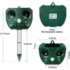 LITZEE Répulsif Chat Ultrason,Répulsif Chat Exterieur - Solaire Répulsif Anti Chats Imperméable Et Fréquence Réglable - Avec Alarme Et Lumières Clignotantes Pour Repousser Animaux Nuisibles -Outil d'entretien du jardin Soldes 32528889 5