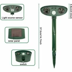 LITZEE Répulsif à Ultrasons Animaux Animaux Répulsif Animaux Animaux Répulsif Chat Répulsif Animal Répulsif Animaux Pour Le Jardin Pour Chasser Les Chats, Chiens, Oiseaux, Martres (énergie Solaire) 8 LITZEE Répulsif à Ultrasons Animaux Animaux Répulsif Animaux Animaux Répulsif Chat Répulsif Animal Répulsif Animaux Pour Le Jardin Pour Chasser Les Chats, Chiens, Oiseaux, Martres (énergie Solaire) -Outil d'entretien du jardin Soldes 32528892 3