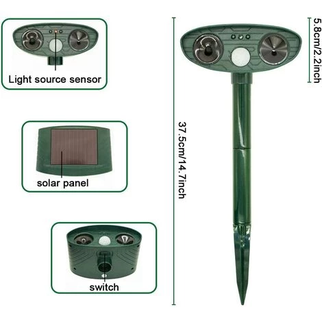 LITZEE Répulsif à Ultrasons Animaux Animaux Répulsif Animaux Animaux Répulsif Chat Répulsif Animal Répulsif Animaux Pour Le Jardin Pour Chasser Les Chats, Chiens, Oiseaux, Martres (énergie Solaire) 5 LITZEE Répulsif à Ultrasons Animaux Animaux Répulsif Animaux Animaux Répulsif Chat Répulsif Animal Répulsif Animaux Pour Le Jardin Pour Chasser Les Chats, Chiens, Oiseaux, Martres (énergie Solaire) – Image 3