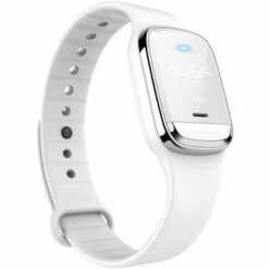ASUPERMALL M20 3 En 1 Bracelet Anti-Moustique A Ultrasons Led Horloge Thermodetecteur Anti Moustique Parasite Insecte Anti-Insectes Bracelet Repulsif, Blanc