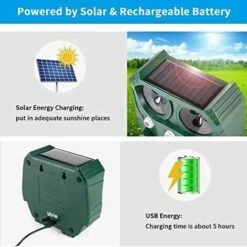 BRIDAY Répulsif à Ultrasons Pour Animaux - Répulsif Solaire - Étanche - Répulsif Contre Les Animaux - Répulsif Contre Les Martres Et Les Oiseaux -Outil d'entretien du jardin Soldes 33463079 3