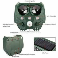 BRIDAY Répulsif à Ultrasons Pour Animaux - Répulsif Solaire - Étanche - Répulsif Contre Les Animaux - Répulsif Contre Les Martres Et Les Oiseaux -Outil d'entretien du jardin Soldes 33463079 4