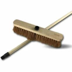 KIBROS Balai De Ménage En Fibres De Coco Naturel Long 37,5 Cm - A L'unité - Balai Coco 37,5 Cm