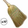 KIBROS Grand Balai Traditionnel Avec Matériaux Naturels Et Paille De Riz - Lot De 10 - Paille De Riz écoresponsable -Outil d'entretien du jardin Soldes 34301634 1