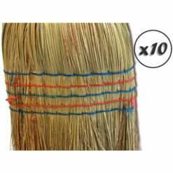 KIBROS Grand Balai Traditionnel Avec Matériaux Naturels Et Paille De Riz - Lot De 10 - Paille De Riz écoresponsable -Outil d'entretien du jardin Soldes 34301634 4