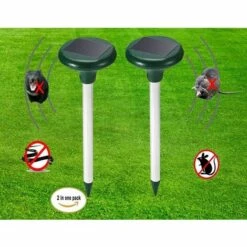Perle Rare Répulsif Taupe Ultrason Répulsif Serpent Solaire Imperméable Pièges à Taupes Anti-Taupes Contre Les Campagnols Répulsif Ultrason Pour Animaux (Lot De 2) -Outil d'entretien du jardin Soldes 34613899 4