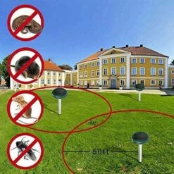 Perle Rare Répulsif Taupe Ultrason Répulsif Serpent Solaire Imperméable Pièges à Taupes Anti-Taupes Contre Les Campagnols Répulsif Ultrason Pour Animaux (Lot De 2) -Outil d'entretien du jardin Soldes 34613899 5