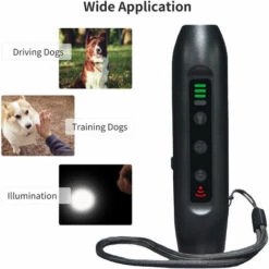 ASUPERMALL Repulsif A Ultrasons Pour Chien A 3 Modes, Dispositif D'Entrainement De Chien Rechargeable Portable Avec Lampe De Poche Intelligente A Haute Luminosite, Dispositif De Dressage De Chien Avec Indicateur Led -Outil d'entretien du jardin Soldes 34614137 5