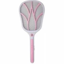 THSINDE Raquette Anti Moustique Electrique Rechargeable, Tapetteà Mouches Et Autres Insectes Volants Rechargeable Par USB Éclairage LED Double Couche De Protection En Maille,ROSE