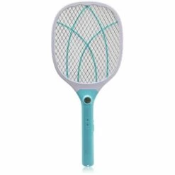 THSINDE Batterie Au Lithium 3000V Trois Couche De Protection En Maille Raquette Anti Moustique Electrique Rechargeable LED Tapetteà Mouches USB Rechargeable Tue Mouche Electrique Répulsifs À Mouches,Blue