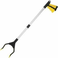 BETTERLIFE Outils De Ramassage, 32" Pince Extension Pliable, Outil D'aide Handicapé En Aluminium Avec Pince Rotative En Caoutchouc, Extension à Bras Long Pour Ramasse-Déchets - Jaune