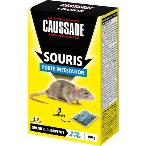 CAUSSADE CASAE4N Anti Souris|Céréales Forte Infestation | 5 Sachets |100g | Lieux Secs |Grenier Charpente |Très Appètent | Action Rapide | Fabriqué En France 3 CAUSSADE CASAE4N Anti Souris|Céréales Forte Infestation | 5 Sachets |100g | Lieux Secs |Grenier Charpente |Très Appètent | Action Rapide | Fabriqué En France