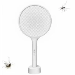 SUNFLOWER Raquette Anti-moustiques électrique Permet De Se Débarrasser Des Moustiques, Mouches Et Autres Insectes Volants Rechargeable Par (USB Éclairage LED