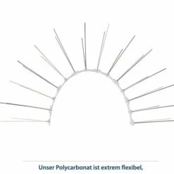 SUNFLOWER Anti Pigeon 3 Mètres De Pics Anti Pigeon En Acier Inoxydable 4 Rangées Longueur Totale 300 Cm 6 Éléments De 50 Cm Répulsif Oiseaux Avec Fermeture Par Clic Et Points De Rupture Prédéterminés -Outil d'entretien du jardin Soldes 37076098 4