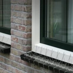 SUNFLOWER Anti Pigeon 3 Mètres De Pics Anti Pigeon En Acier Inoxydable 4 Rangées Longueur Totale 300 Cm 6 Éléments De 50 Cm Répulsif Oiseaux Avec Fermeture Par Clic Et Points De Rupture Prédéterminés -Outil d'entretien du jardin Soldes 37076098 5