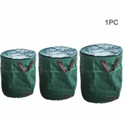 AIDUCHO Sacs à Déchets De Jardin, Grande Capacité Avec Couvercle Et Poignées, Sacs Poubelles Pliables Et étanches, 3 Tailles : 120 L/272 L/300 L (taille : 120 L) -Outil d'entretien du jardin Soldes 39670036 5