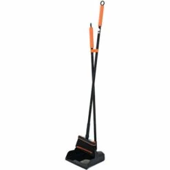 AUGIENB Balayette Et Pelle à Long Manche 46" Pelle à Poussière Balai Rotatif à Manche Long 42" Pelle à Poussière Verticale Avec Balai Combo