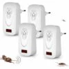 GUAZHUNIFR 4 Pack Répulsif Ultrason, Prise Anti Moustiques Raid Sûr Et Silencieux, Répulsif électronique Portable Antiparasitaire, Efficace Expulser Souris, Interieur, Moustique, Cafard, Fourmi, Araignée