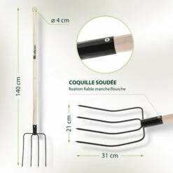 SIBRTECH - Fourche 4 Dents - 185 X 270 Mm - Manche En Bois 10 SIBRTECH - Fourche 4 Dents - 185 X 270 Mm - Manche En Bois -Outil d'entretien du jardin Soldes 41686256 4